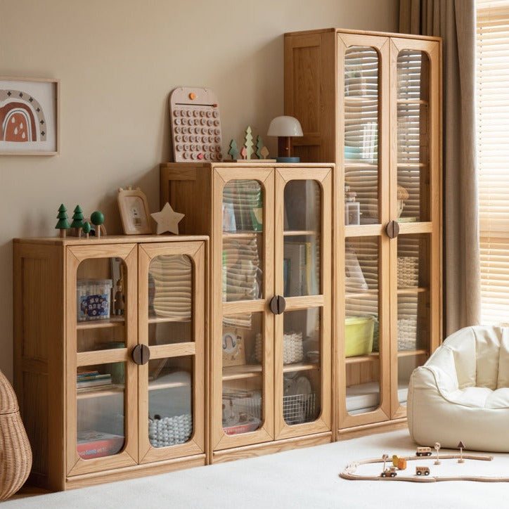 Solid Oak Wood Kids Bookcase & Bookshelf - Durable Children's Book Storage for Bedroom, Playroom, and Classroom Organization