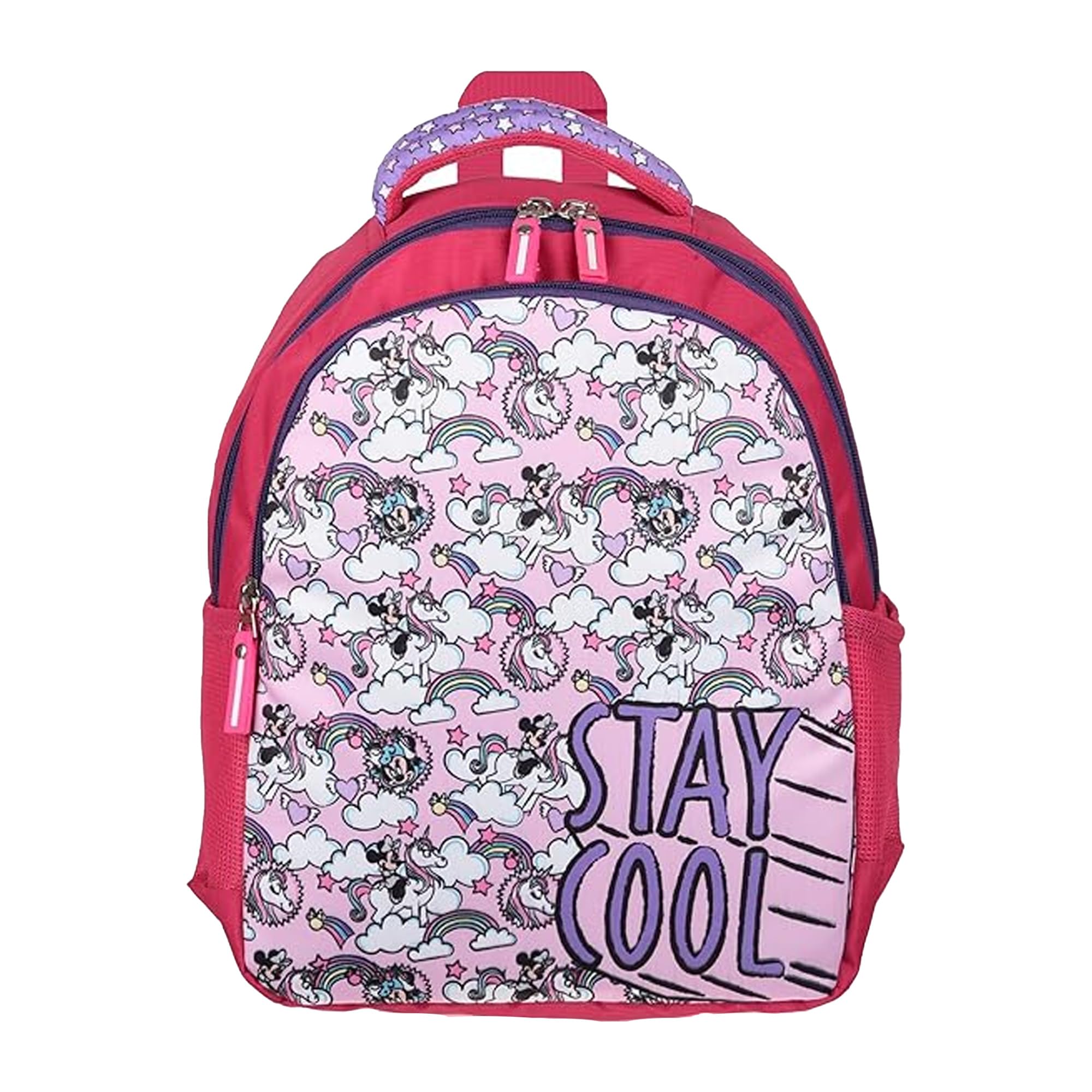 Kuber Industries Unicorn Themed Kids Backpack - Water Resistant School Bag with 4 Compartments, Cute Pink Bookbag for Girls | Perfect for School, Travel, and Daily Use