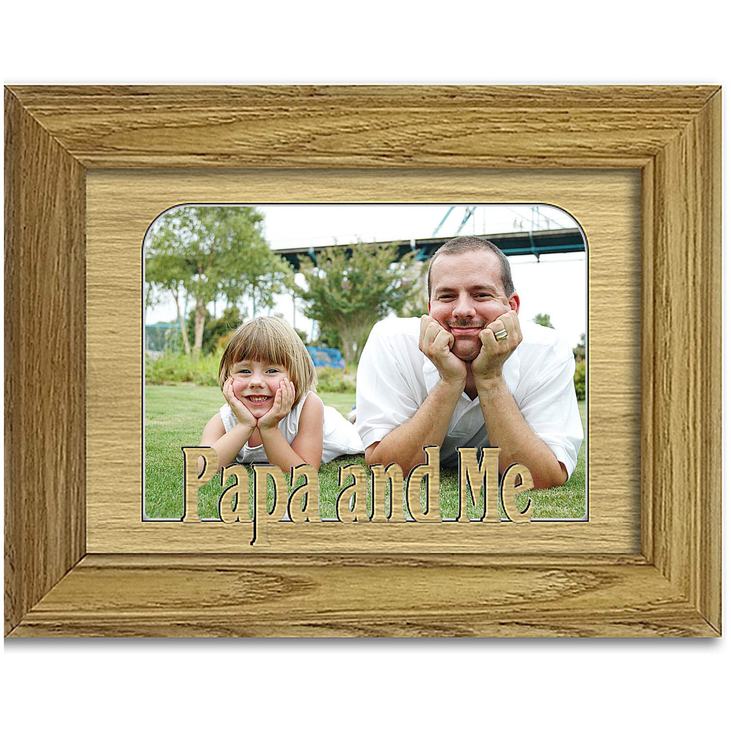 Papa and Me 5x7 Picture Frame with Mat - Perfect for Father's Day Gifts, Family Photos & Nursery Decor