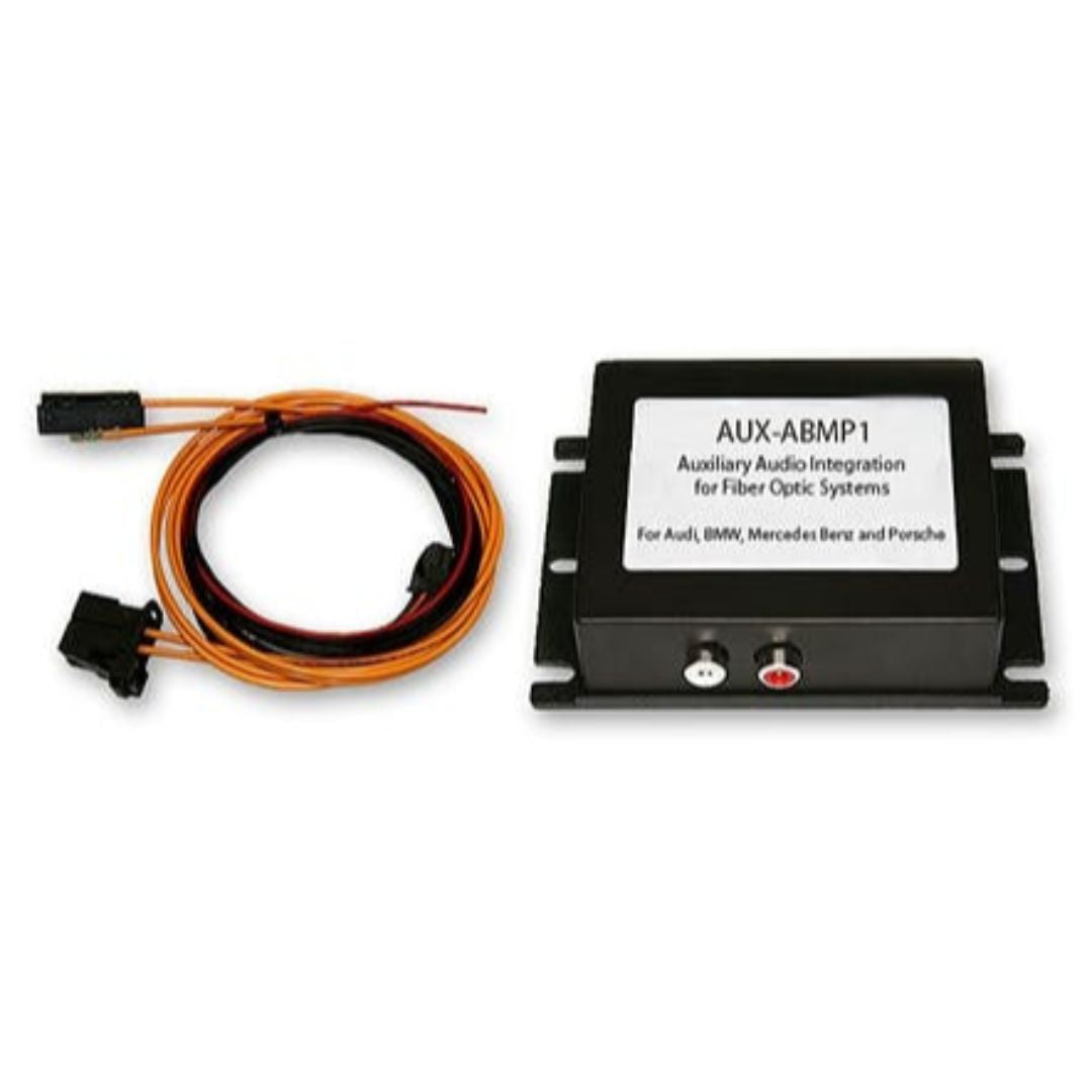 Crux AUX ABMP1 Auxiliary Audio Input Interface - Compatible with Audi, BMW, Mercedes Benz & Porsche Fiber Optic Systems | Car Stereo Upgrade for Seamless Music Streaming