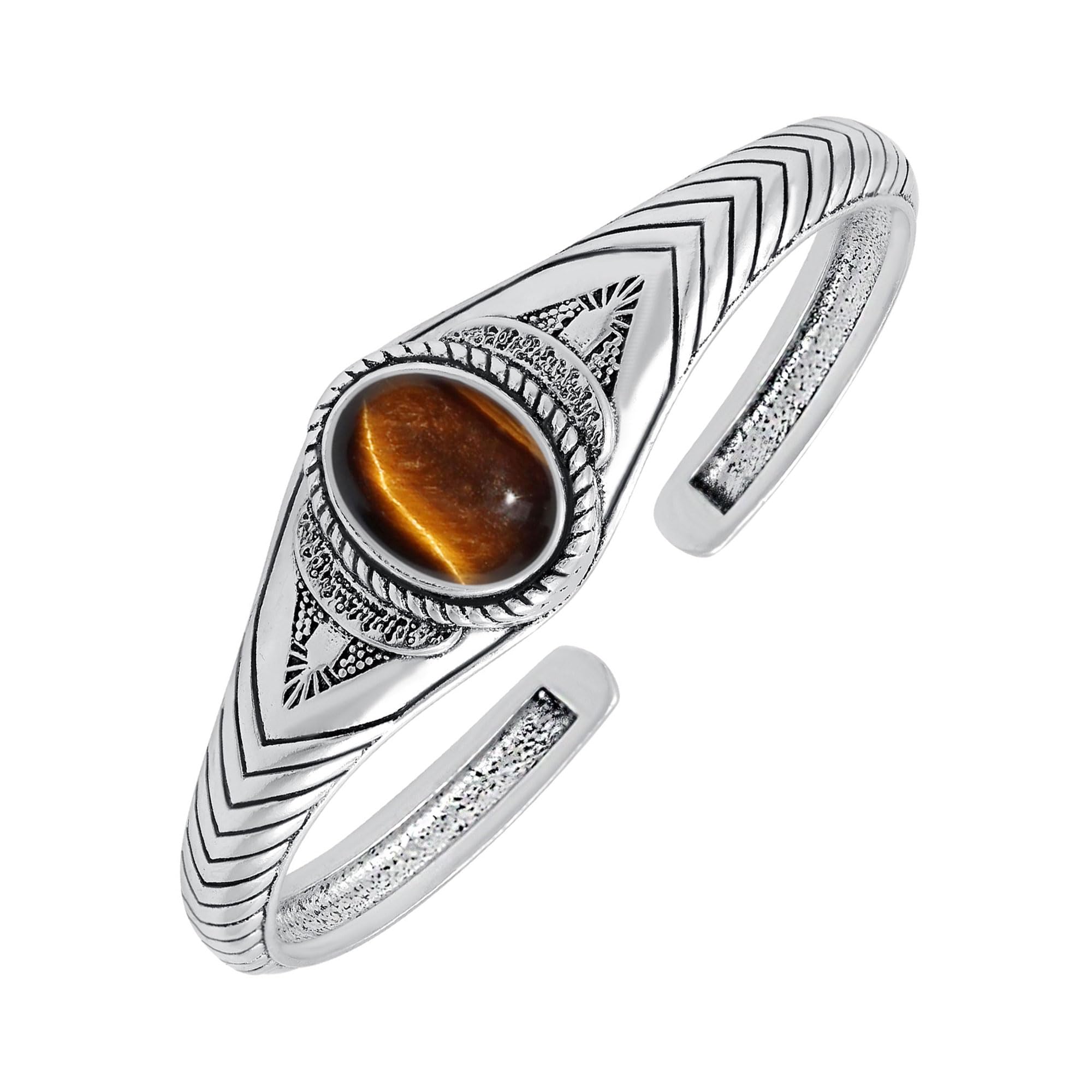 Trendy Sterling Silver Plated Cuff Bracelets for Women & Men - Lightweight Open Bangle Bracelet - Perfect Gift for Her/Him - Ideal for Casual Wear, Parties & Special Occasions