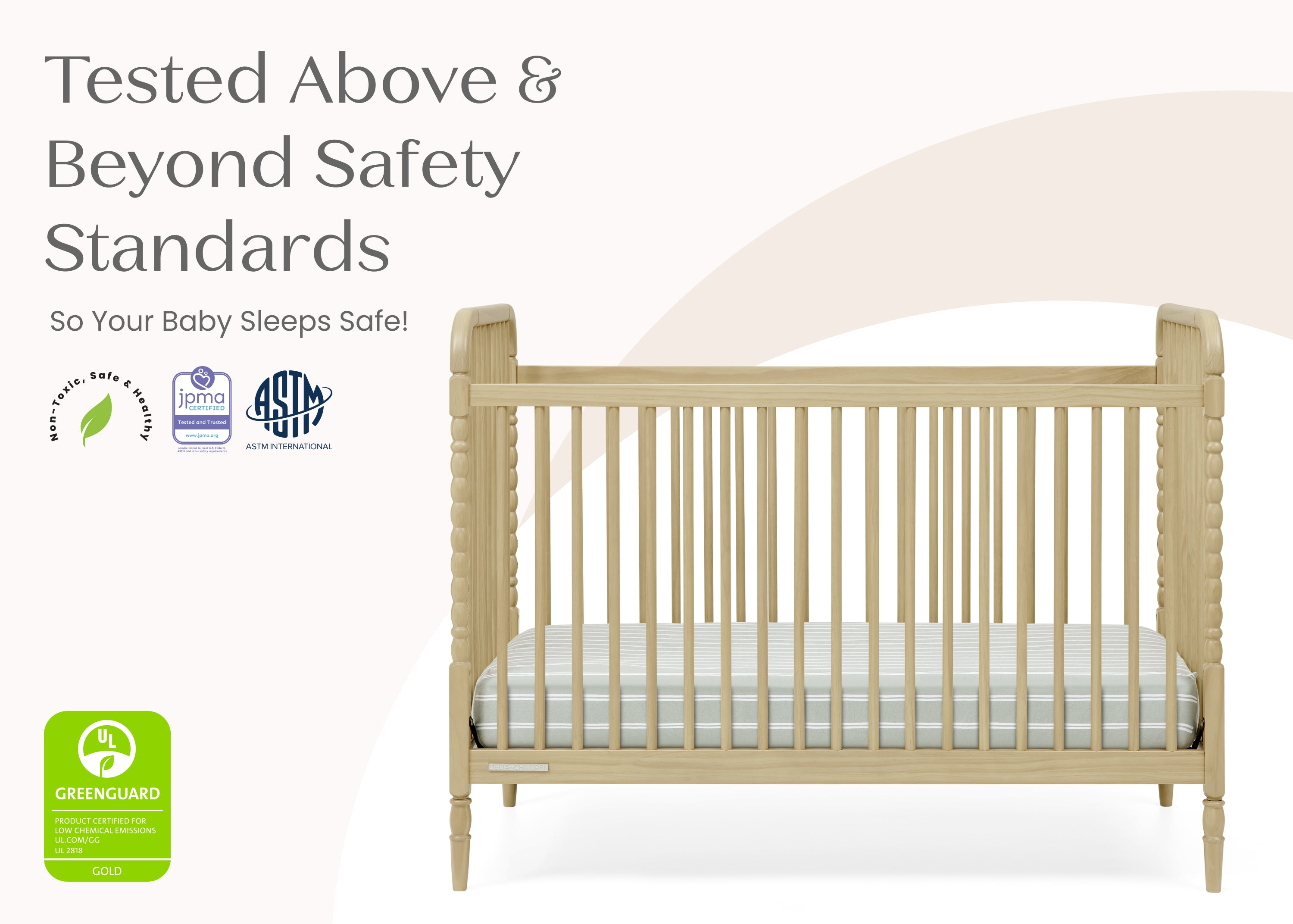 Serena 4-in-1 Convertible Baby Crib - Toddler Bed, Daybed & Full-Size Bed Frame - Nursery Furniture for Boys & Girls - Perfect for Newborns to Teens Bedroom