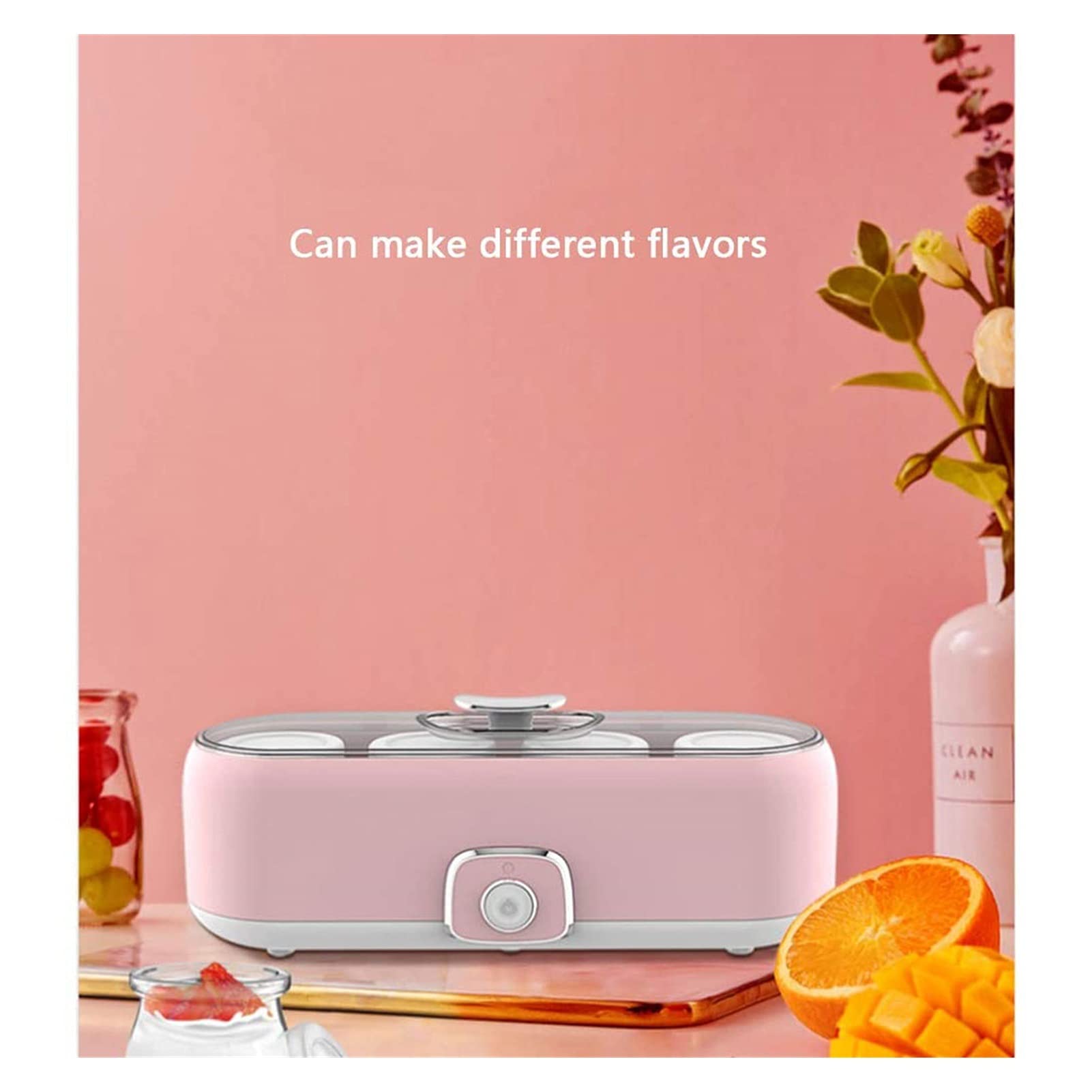 Automatic Digital Yogurt Maker Machine with 4 Glass Jars & Stainless Steel Pot - Homemade Organic Yogurt & Cheese Maker with Timer & Strainer - Perfect for Healthy Breakfast, Snacks & Keto Diet