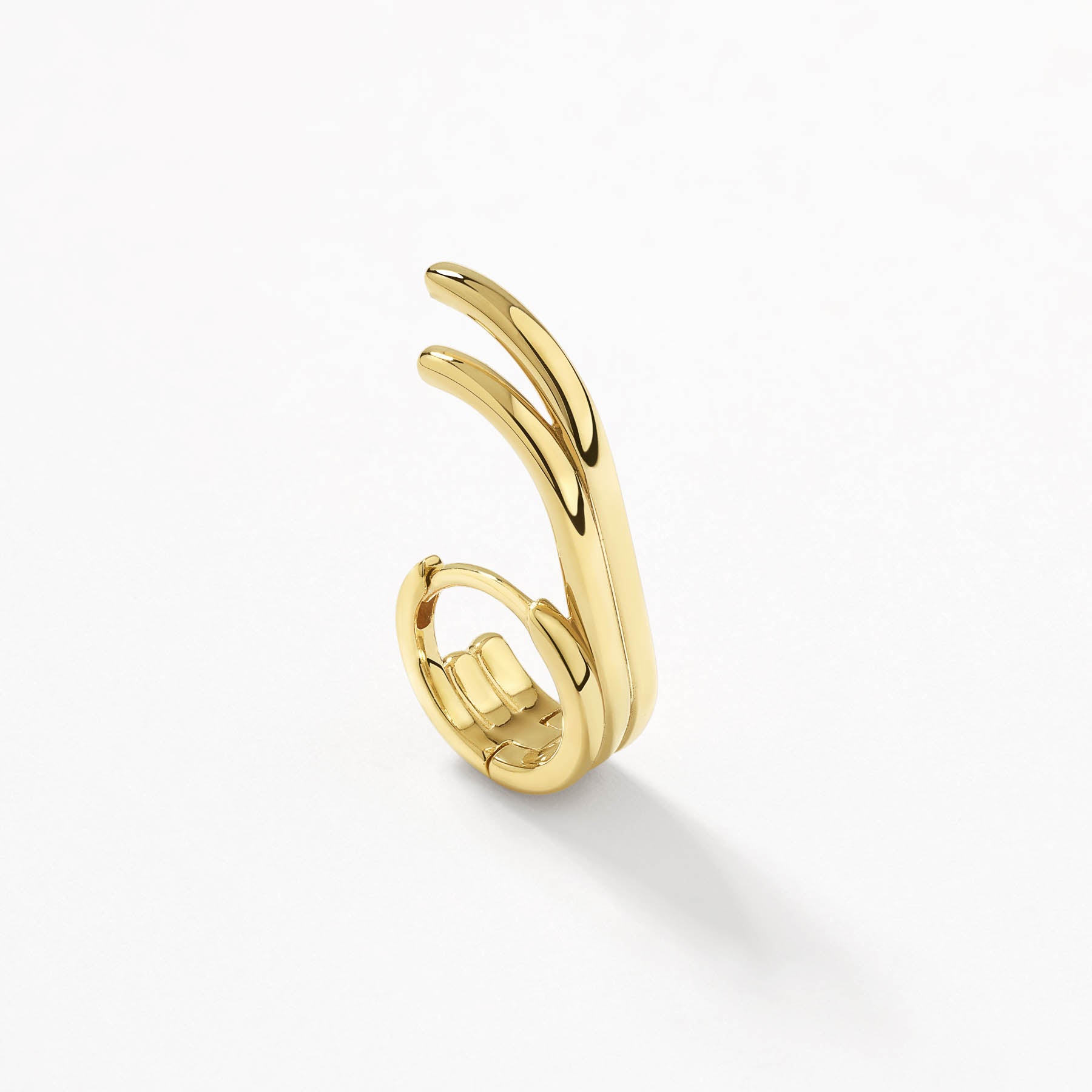 Gold Triple Lobe Cuff Huggie Earrings for Women - Trendy Cartilage Hoop Earrings for Everyday Wear & Special Occasions
