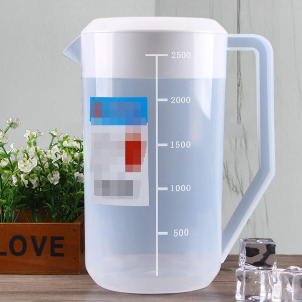 Cabilock 2L Glass Water Pitcher with Measurement Scale - BPA-Free Beverage Kettle for Iced Tea, Cold Brew Coffee, Juice & Cocktails - Perfect for Home, Office & Outdoor Entertaining
