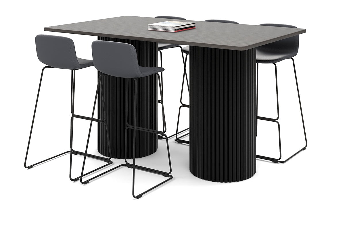 Premium Baobab Wood Circular Base Rectangle Dining Table with Rounded Corners - 1800mm x 1100mm Modern Kitchen Counter Table - Perfect for Dining Rooms, Kitchens and Open-Plan Living Spaces