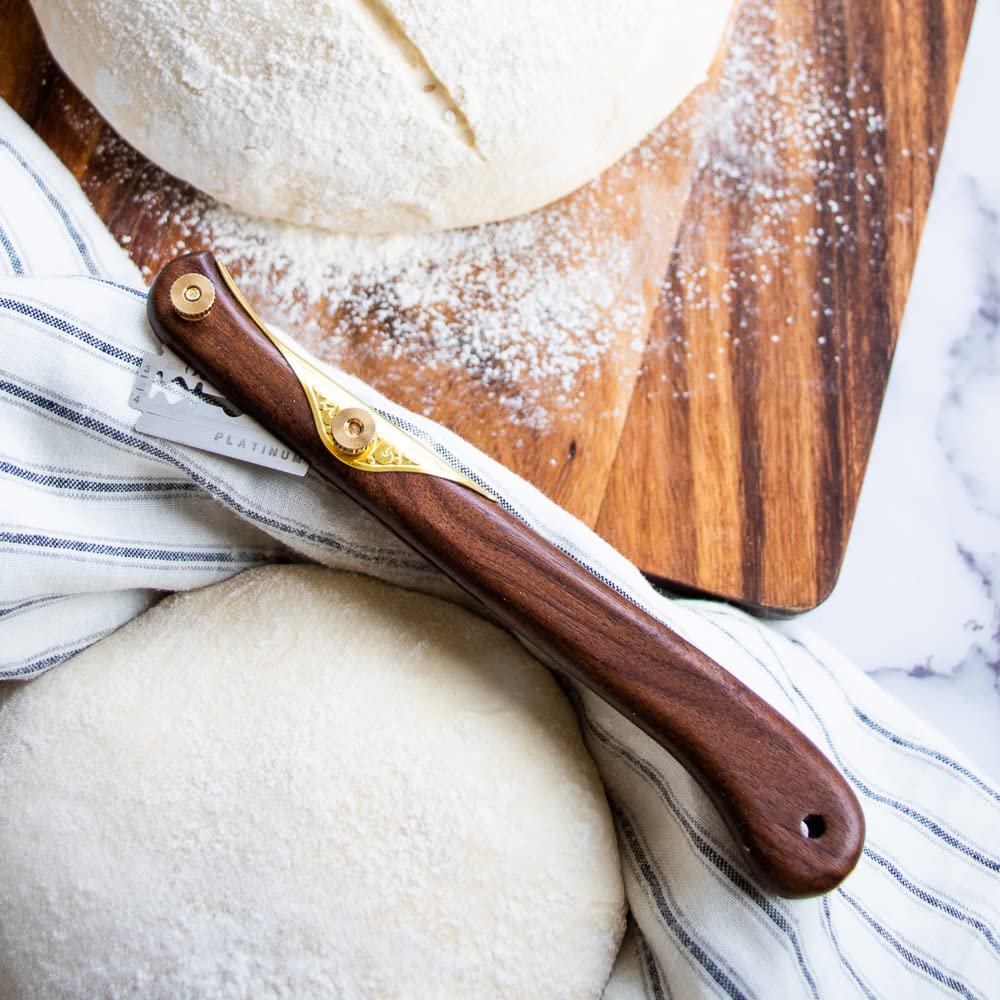 Premium Zatoba American Black Walnut Bread Lame - Professional Scoring Knife for Artisan Sourdough Baking - Perfect for Home Bakers & Professional Bakers (Great Gift for Bread Lovers)