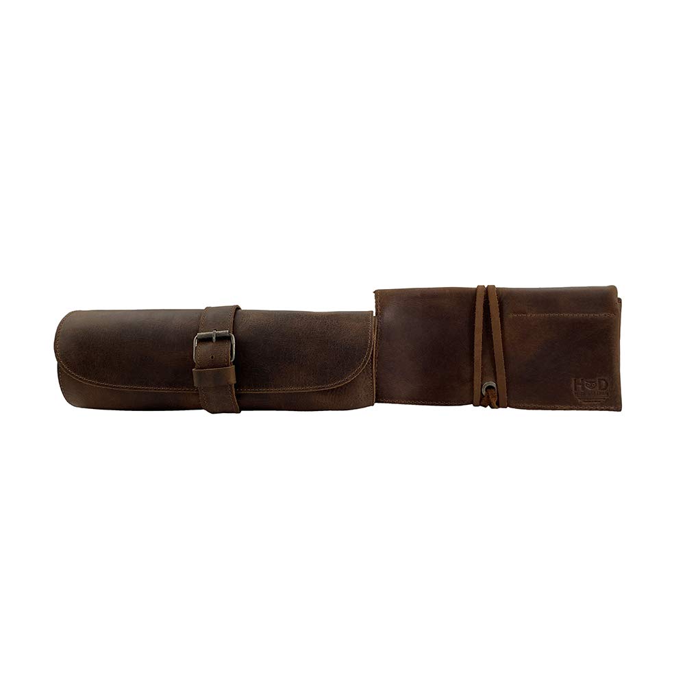 Hide & Drink Rustic Leather Travel Watch Organizer & Cylinder Watch Case - Handmade Leather Watch Storage for Men & Women - Perfect for Travel, Business Trips & Watch Collection Display