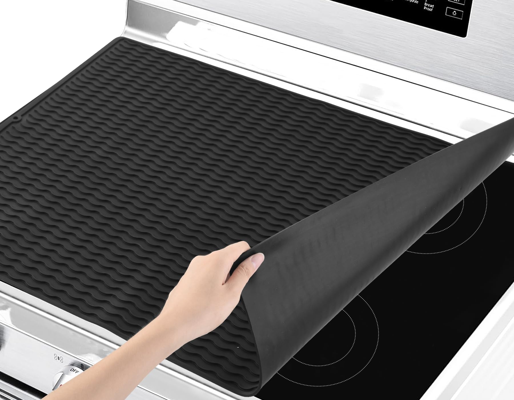 **OTraki 28 x 20 Inch Silicone Stove Top Cover – Heat-Resistant Electric & Induction Cooktop Mat, Washable Kitchen Counter Protector – Perfect for Cooking, Dish Drying & Countertop Protection**