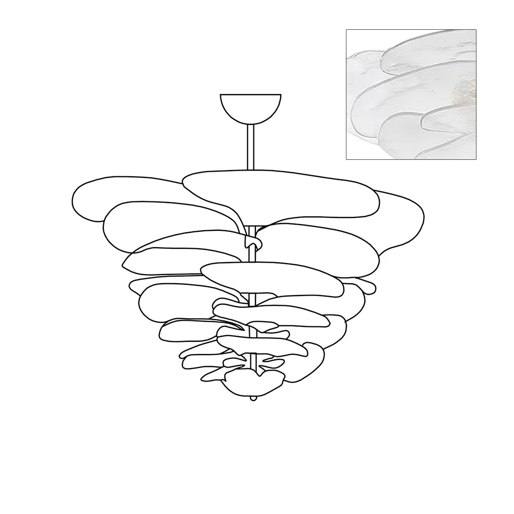 Elegant Lilypad Glass Chandelier - Modern Crystal Ceiling Light Fixture for Dining Room, Living Room & Bedroom Decor | Perfect for Home Lighting and Interior Design