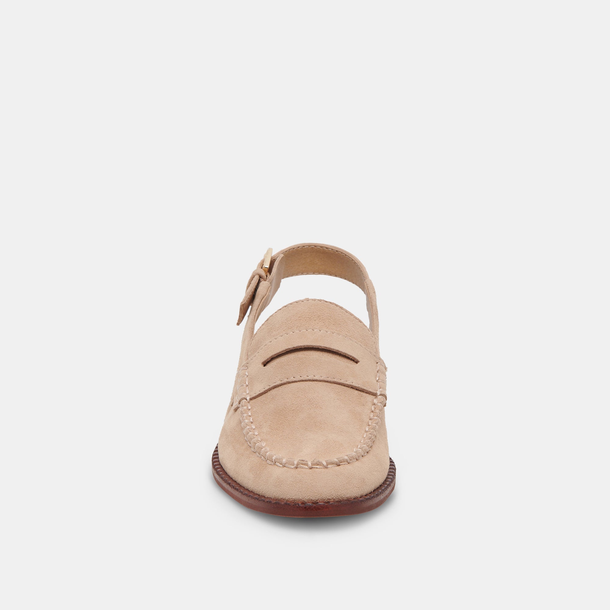 HARDI Women's Wide Loafers in Camel Suede - Comfortable Slip-On Shoes for Work, Office & Casual Outfits