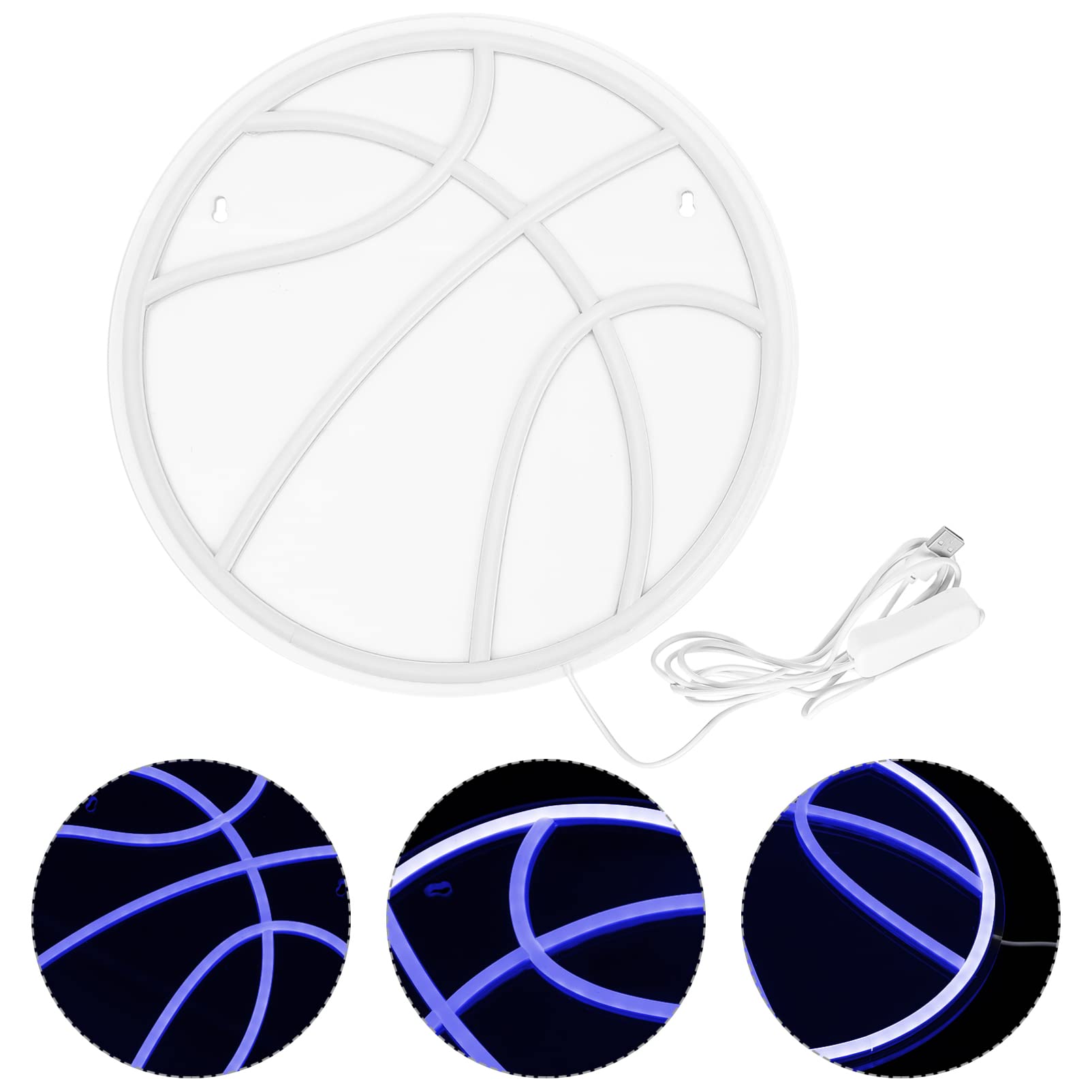 OSALADI Basketball LED Neon Night Light - Motion Sensor Lamp for Boys Room, Creative PVC Basketball Neon Sign Light for Bedroom Decor, Game Room Lighting, Sports Theme Gifts