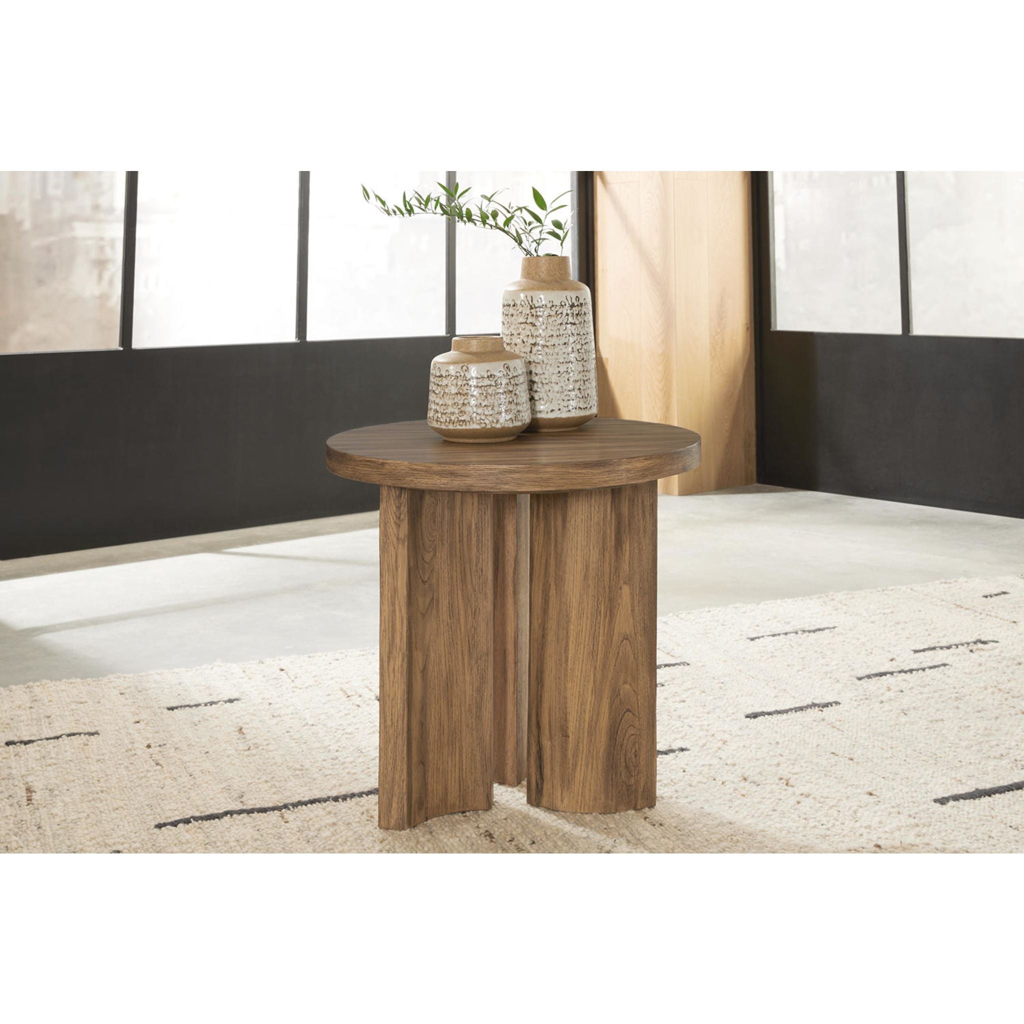 Austanny End Table - Warm Brown Wooden Nightstand for Living Room, Bedroom & Office - Stylish Side Table with Storage Shelf for Home Decor