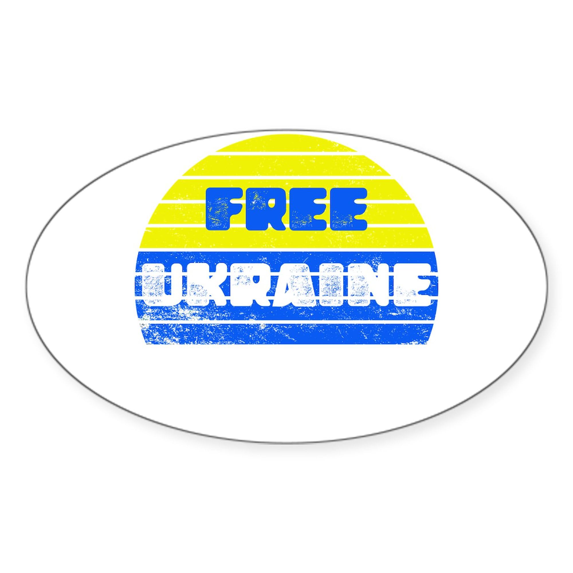 Free Ukraine Sticker Pack - 50 Oval Decals for Cars, Laptops & Water Bottles | Show Support for Ukraine | CafePress
