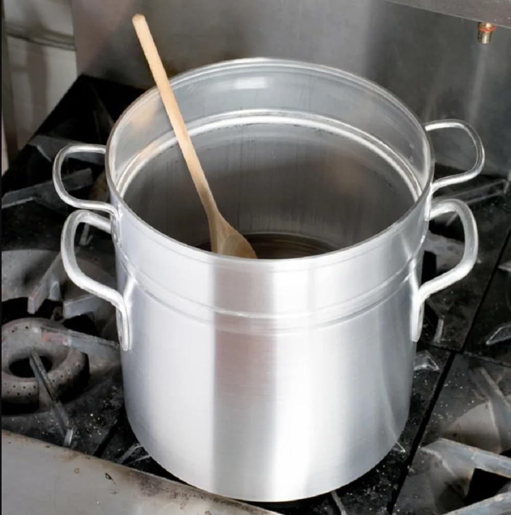 Soro Essentials 20 Qt Aluminum Double Boiler Pot with Lid - Steam Melting Stock Pot for Butter, Chocolate, Cheese, Caramel, Fondue, Candy, Desserts & Sauces - Perfect for Home Baking, Candy Making & Professional Kitchen Use