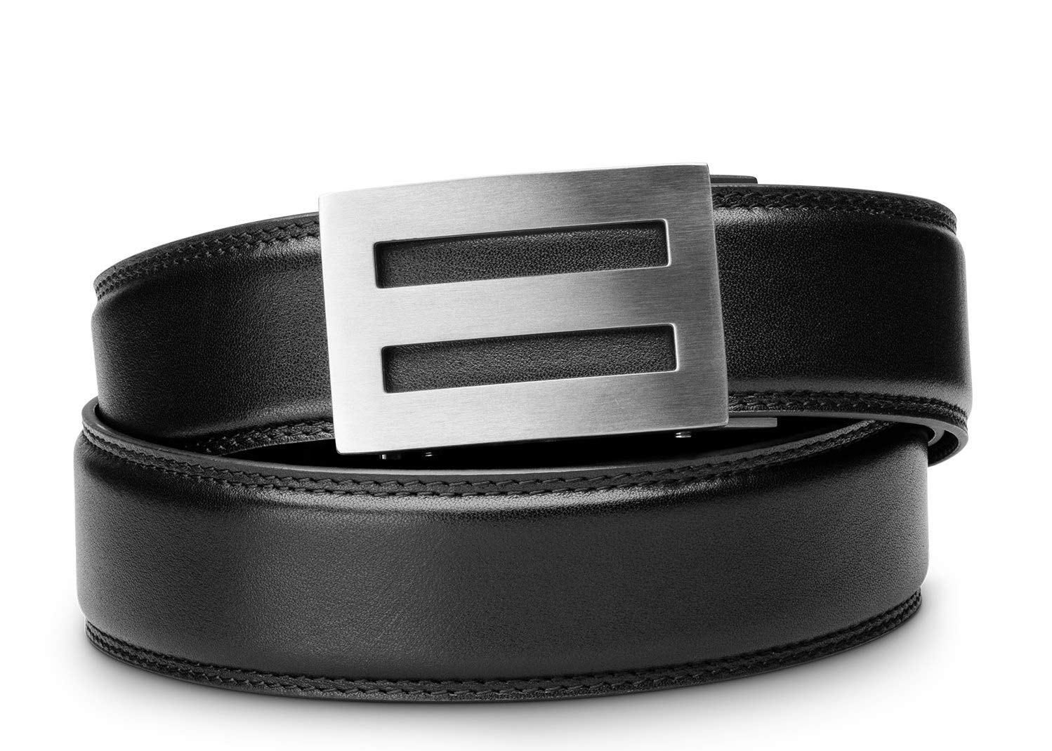 KORE Men's 2-Pack Genuine Full-Grain Leather Dress Belts with Buckle - Classic Slim Business Casual Belts for Office, Wedding & Formal Wear