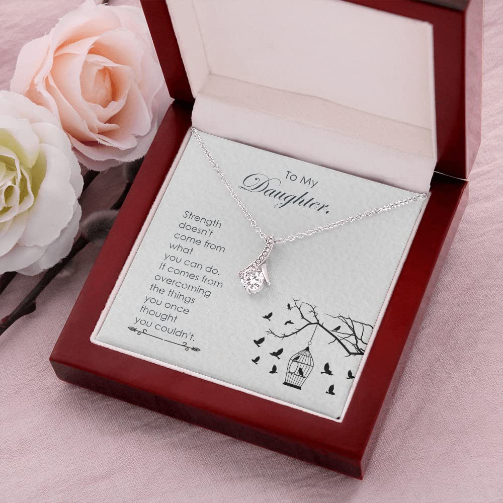 Loving Daughter Gift Necklace - Personalized Birthday Jewelry for Daughter from Mom & Dad | Meaningful Present for Graduation, Christmas & Special Occasions