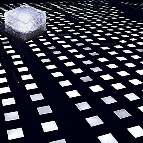 Solar Powered LED Ice Lights - 4-Pack Frosted Glass Waterproof Outdoor Pathway Lights for Garden, Yard, Walkway & Patio Decor (Cold White) | Perfect for Winter Landscaping, Holiday Displays & Nighttime Safety Lighting