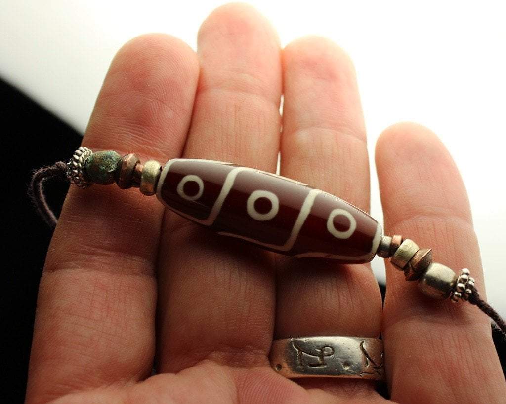 9 Eye Dzi Bead Necklace - Tibetan Buddhist Protection Amulet for Men & Women | Spiritual Jewelry for Meditation, Healing & Good Luck