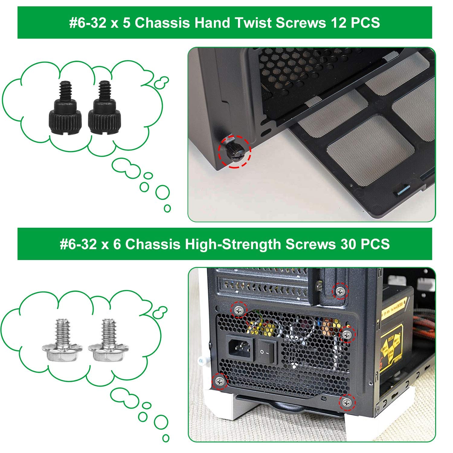 510 Pcs Computer Screw Set - #6-32 Male to M3 Female Standoffs Kit for PC Case, Motherboard, HDD, SSD & CD-ROM Installation - Perfect for Computer Building, Repair and Hardware Upgrades