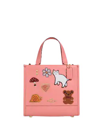 Coach Dempsey Tote 22 Crossbody Bag with Adorable Creature Patches - Stylish Leather Handbag for Women, Perfect for Work, Travel and Everyday Use
