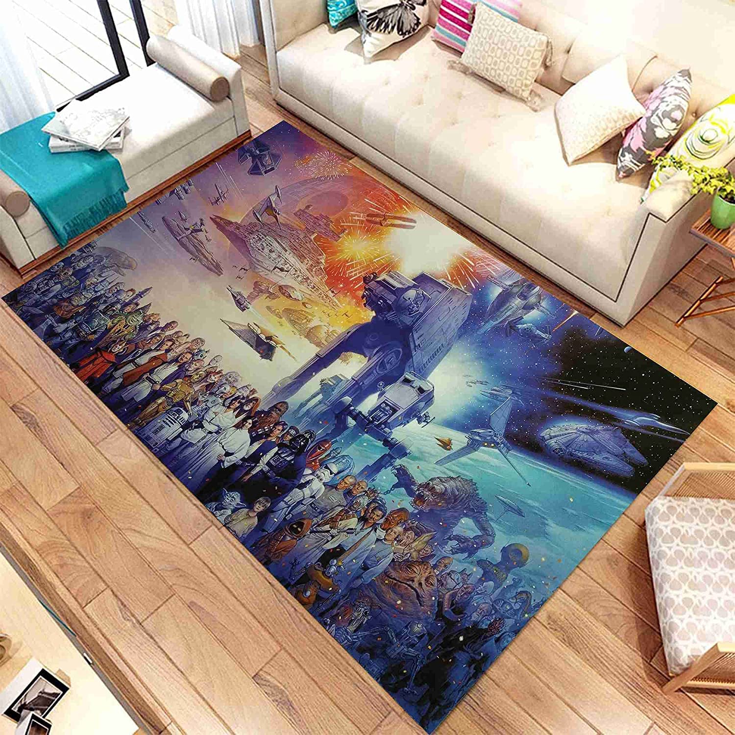Soft Non-Slip Movie Character Area Rugs 3x5 4x6 5x8 5.2x9 ft - Cozy Bedroom & Living Room Decor for Movie Lovers - Perfect Gift for Boys - Great for Home Theater, Game Rooms & Fan Cave Decor