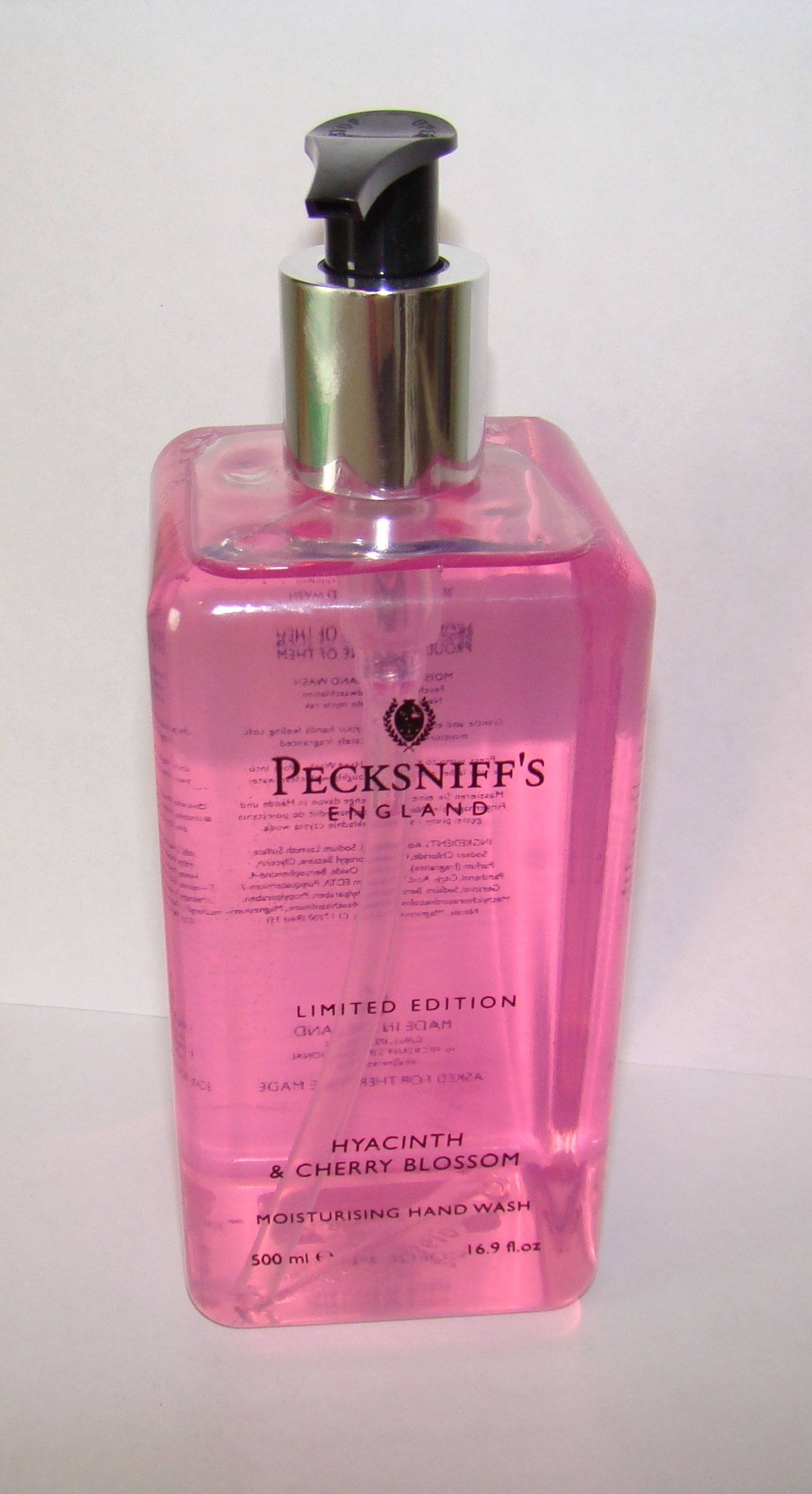 Pecksniff's Moisturizing Hand Wash - Hyacinth & Cherry Scent, 16.9 oz | Gentle Hydrating Liquid Soap for Dry Skin | Perfect for Bathroom, Kitchen & Guest Washrooms