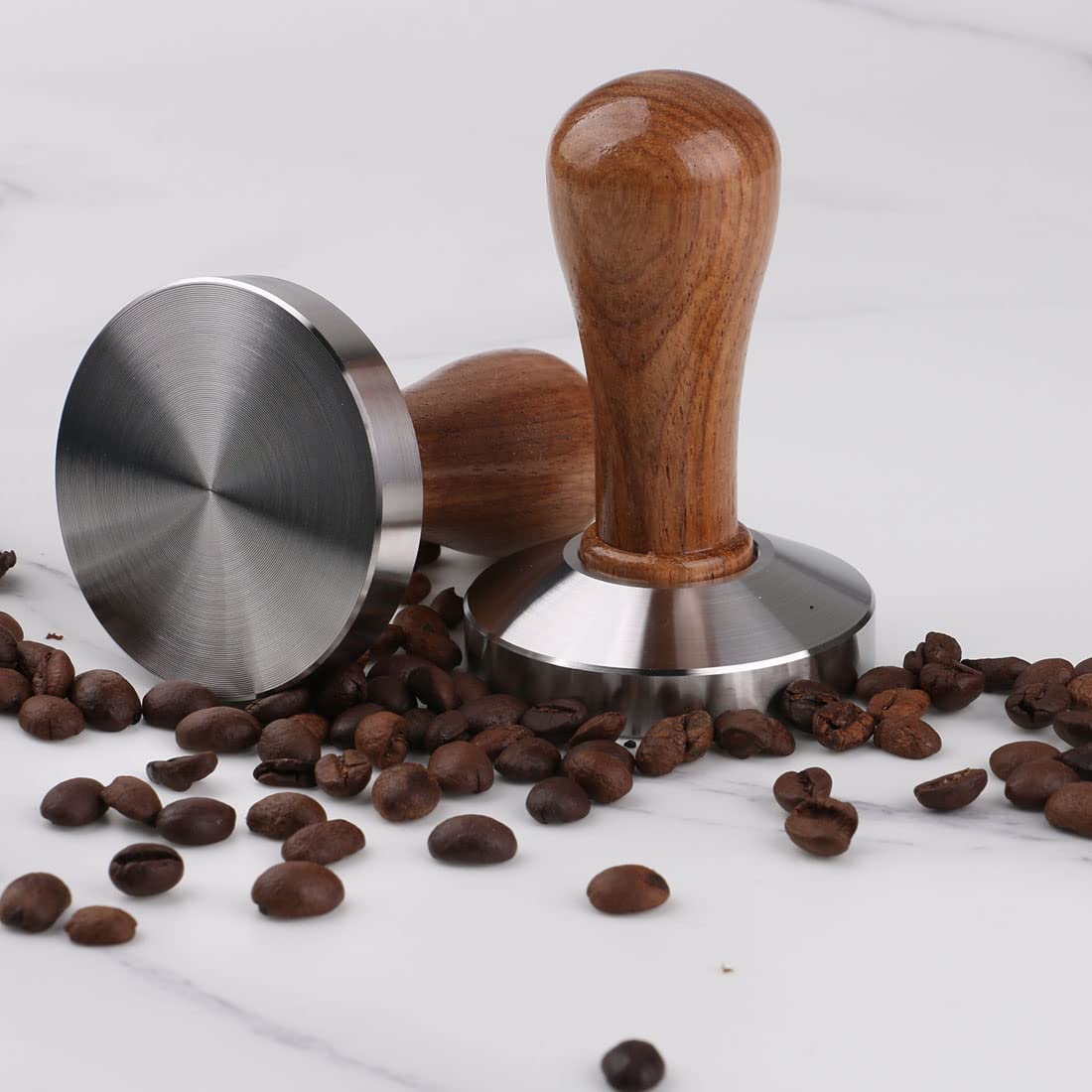 Premium 58mm Stainless Steel Coffee Tamper - Barista Espresso Tool for Perfect Coffee Grounds Press - Ideal for Home & Professional Espresso Machines