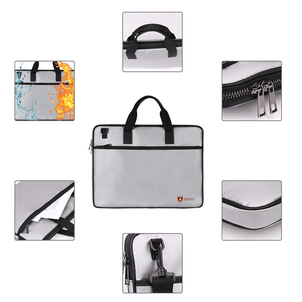 Fireproof Laptop Bag - Waterproof & Heat Resistant Safe Bag for Legal Documents, Files, Valuables & Electronics (15.6 Inch) | Perfect for Office, Travel & Emergency Protection