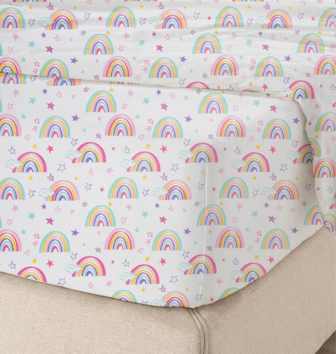 Soft & Breathable Twin Sheet & Pillowcase Set - 100% Cotton Bedding for Boys & Girls - Perfect for Kids' Bedrooms, Dorms & Sleepovers