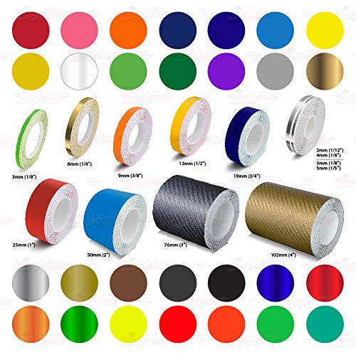 32 Feet 9.80m Self-Adhesive Pinstriping Vinyl Tape - 1/4