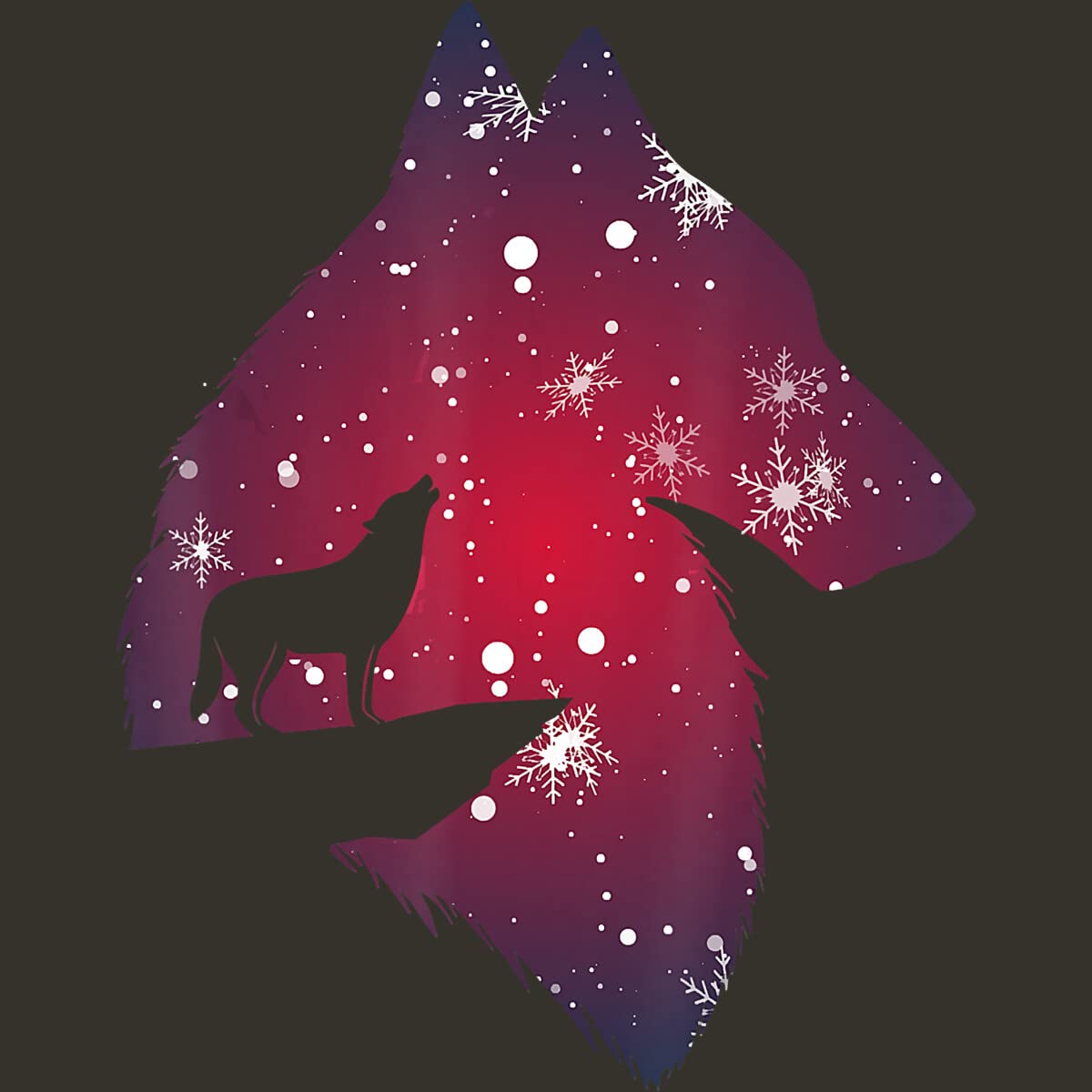 Funny Christmas Wolf with Snowfall Graphic T-Shirt for Men, Women, Kids & Babies | Holiday Family Matching Outfits | Perfect for Christmas Parties, Family Photos & Winter Festivals