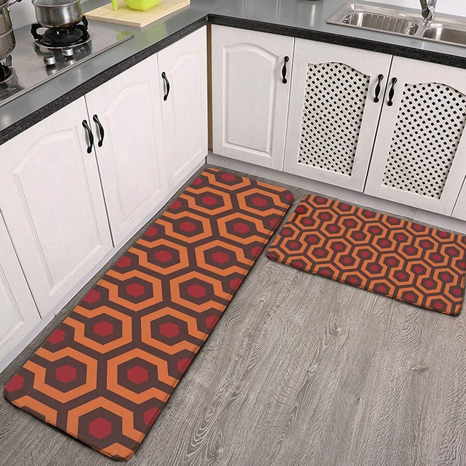 Non-Slip Kitchen Rug Set of 2 - Soft Runner Mats for Entryway, Bedroom & Home Decor