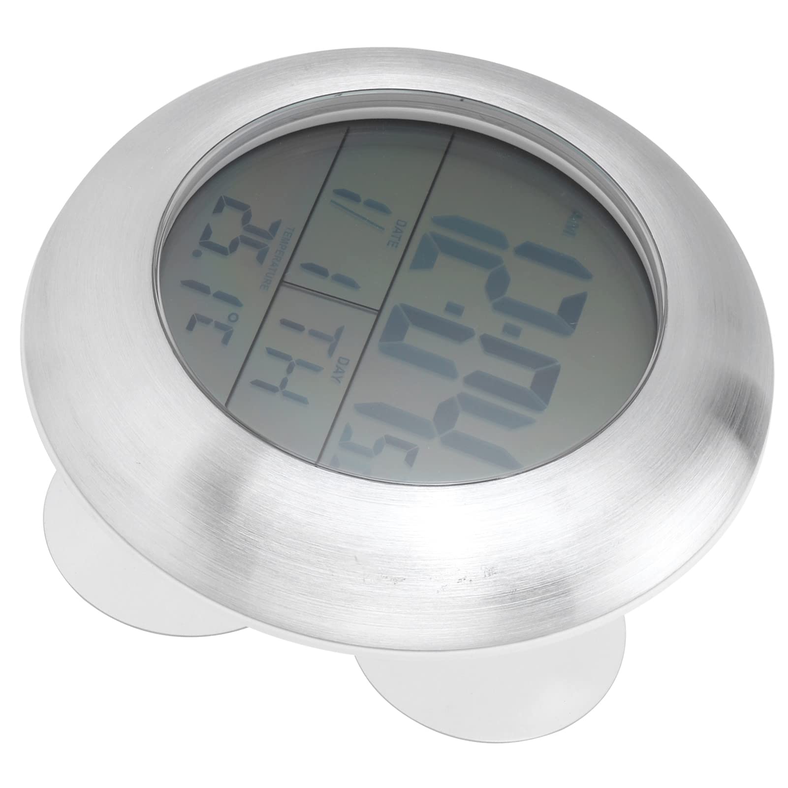 Waterproof Digital Wall Clock with Temperature & Calendar Display - Elegant Bathroom Mirror Clock for Shower, Vanity & Home Decor
