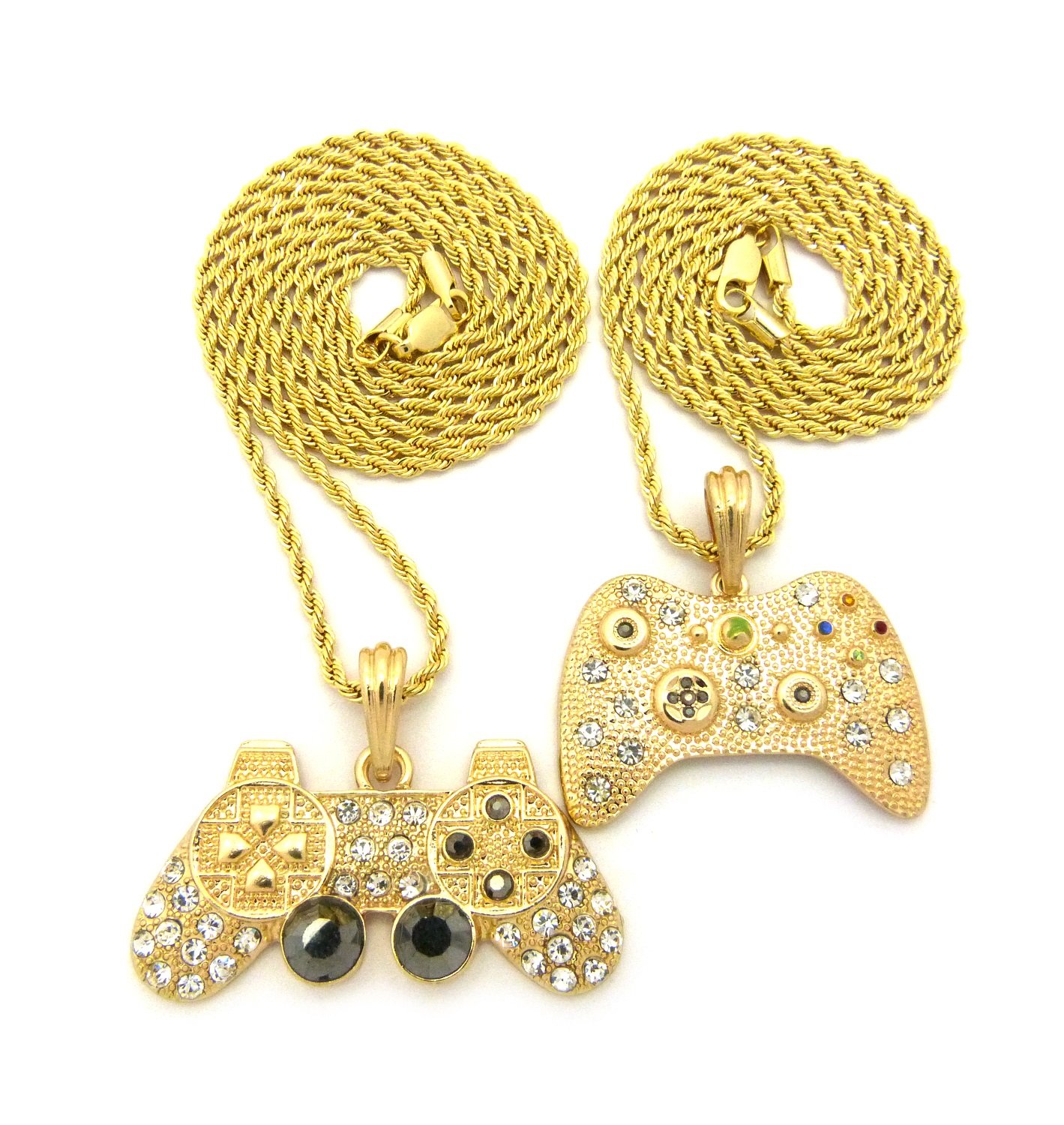 Iced Out Game Controller Pendant with 24
