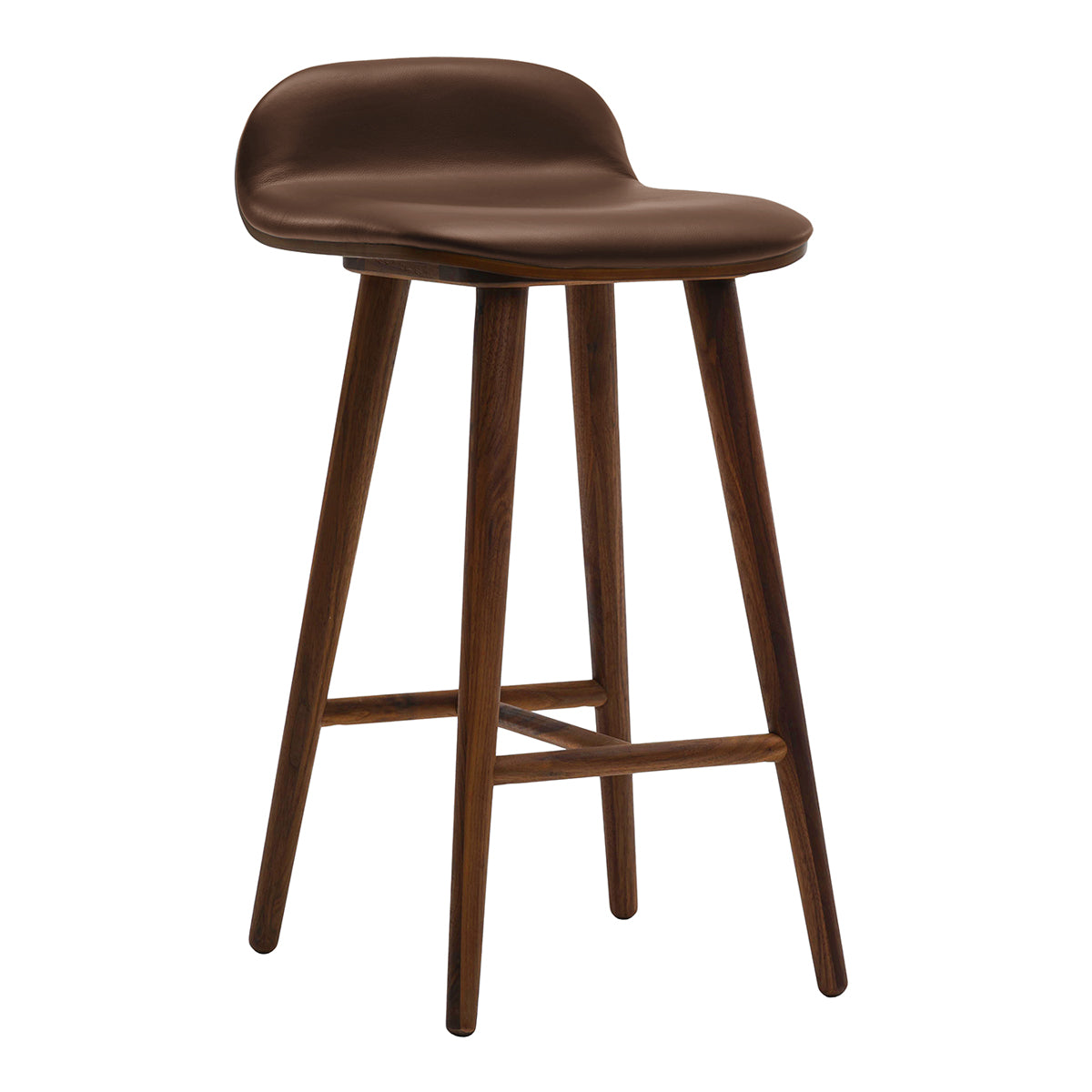 Premium Leather Bar Stool - Adjustable Height Modern Counter Stool with Backrest - Perfect for Kitchen Island, Home Bar & Dining Room Decor