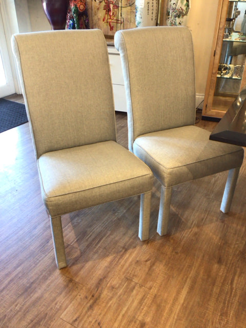 Aqua Fabric Rolled Back Dining Chairs Set of 2 - Modern Upholstered Kitchen Chairs for Dining Room, Restaurant & Home Decor