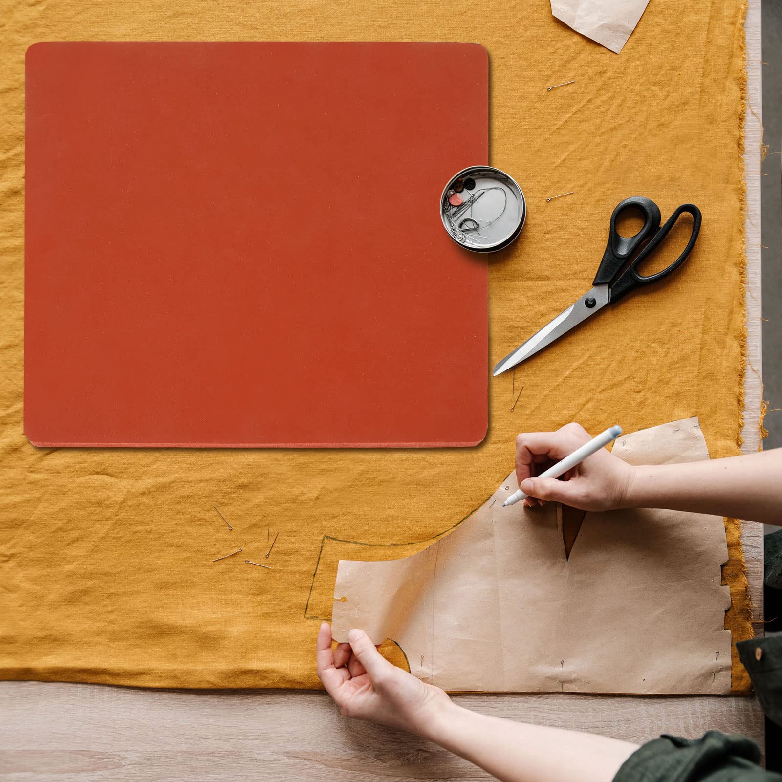 QTLCOHD 15x15 Inch Silicone Heat Press Pad Mat - 0.3 Inch Thickest Red Easy Press Mat Replacement for Heat Press Machine - Perfect for T-Shirt, Mug & Hat Heat Transfer Projects