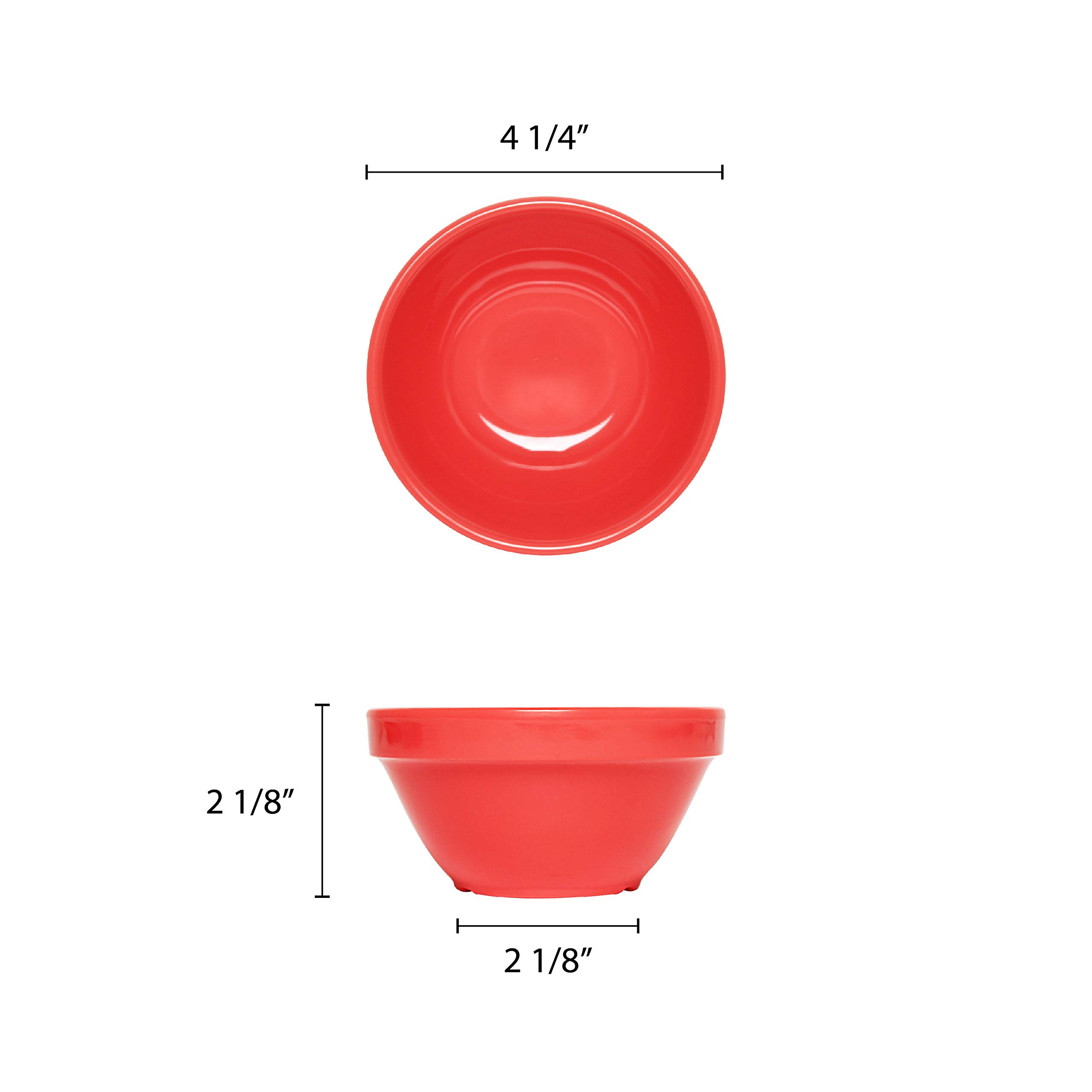 Premium Orange Melamine Bouillon Cups - 4.25 Inch, 8 oz (Set of 12) - Durable & Lightweight Dinnerware for Restaurants, Picnics, and Outdoor Dining