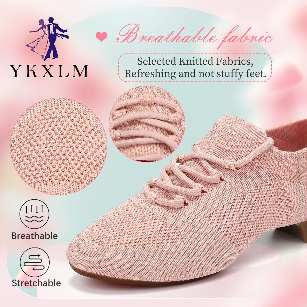 YKXLM Women's Latin Dance Shoes - Professional Tango Salsa Ballroom Practice Shoes with Low Heel for Women | Perfect for Dance Classes, Performances & Social Dancing