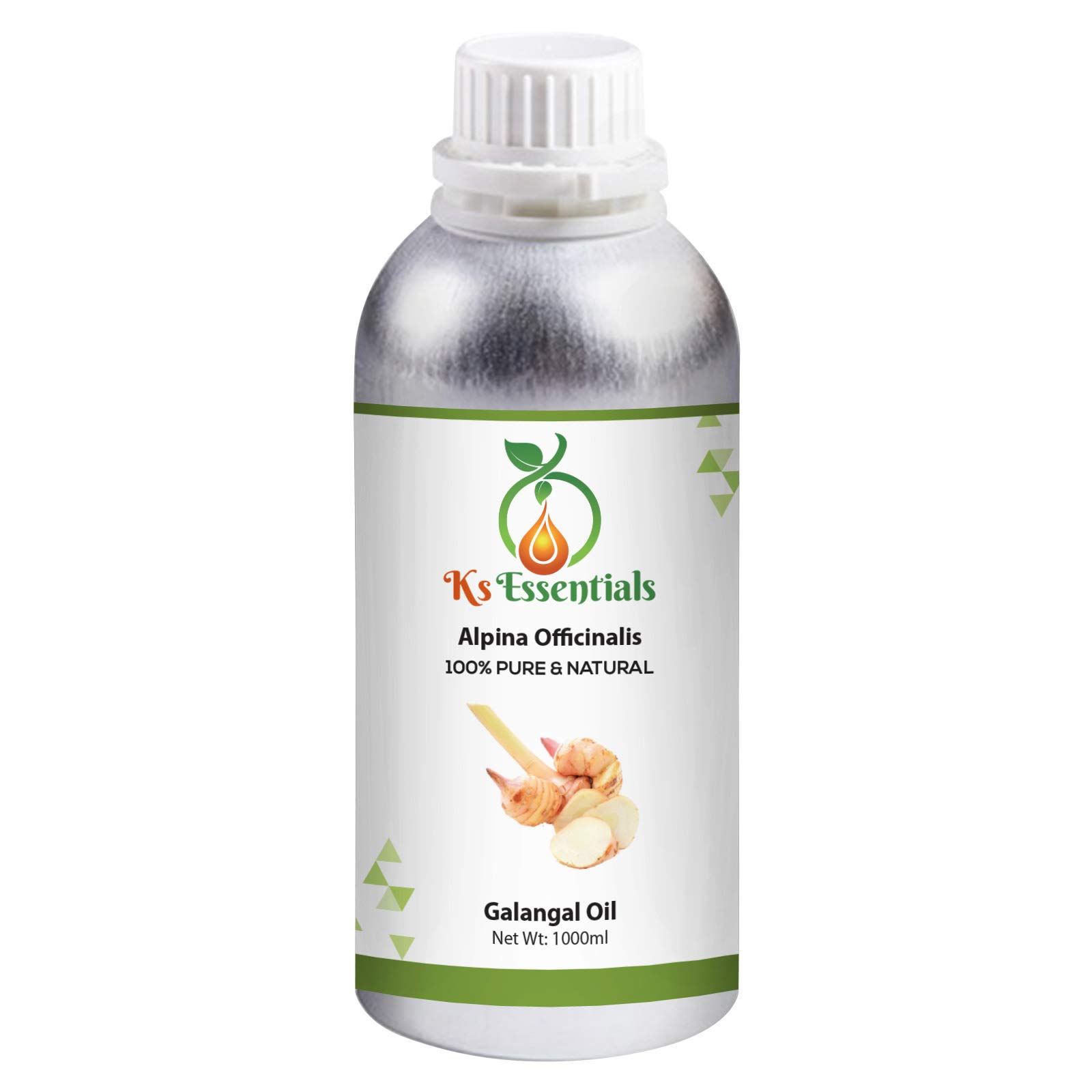 Ks Essentials Galangal Essential Oil (Alpina Officinalis) 100% Pure & Natural, Undiluted, Steam Distilled - 1000ml for Aromatherapy, Massage & DIY Skincare