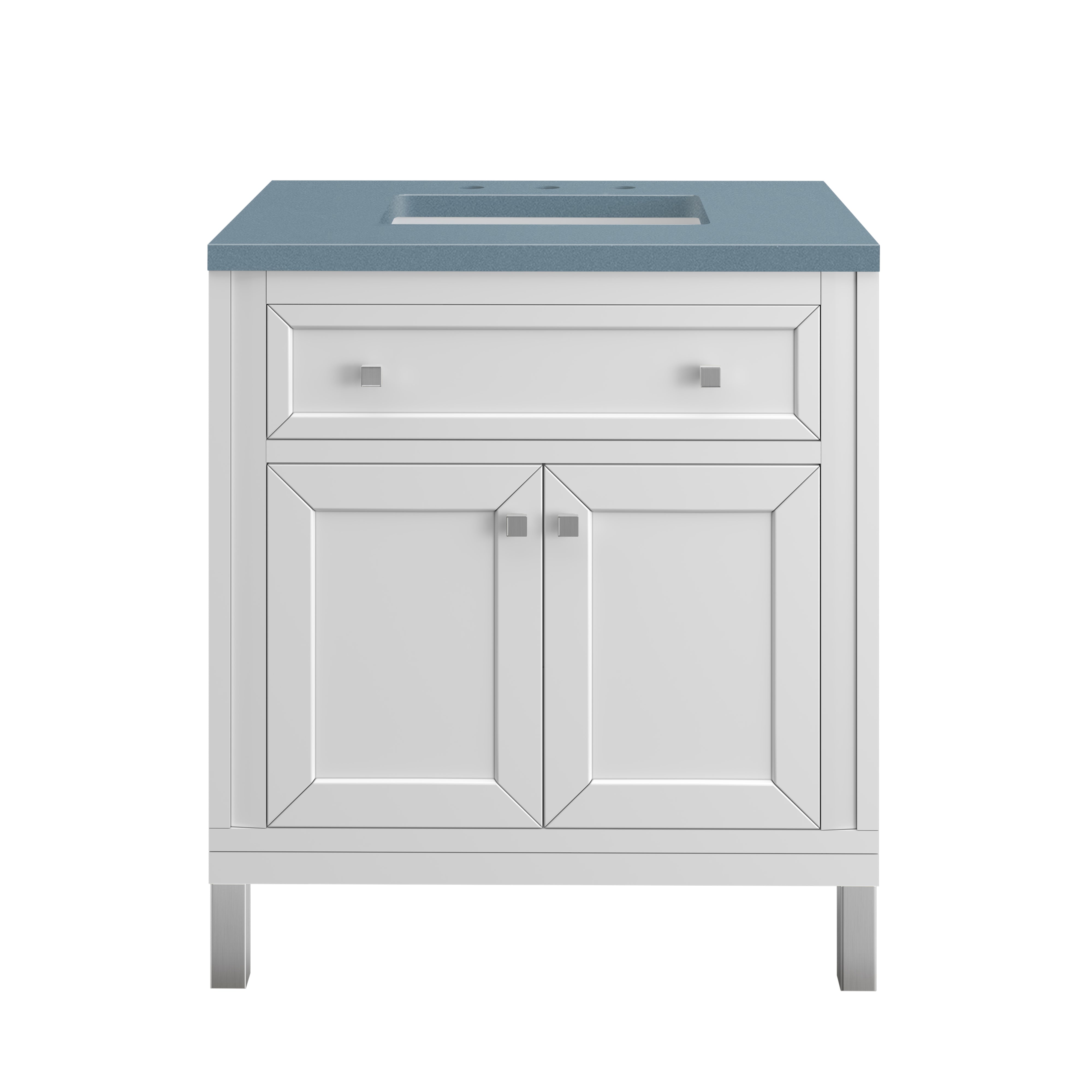 Chicago Knobs and Legs Set for V30 & V36 Cabinets - Brushed Nickel Finish - Cabinet Hardware Replacement Parts for Kitchen & Bathroom Renovation