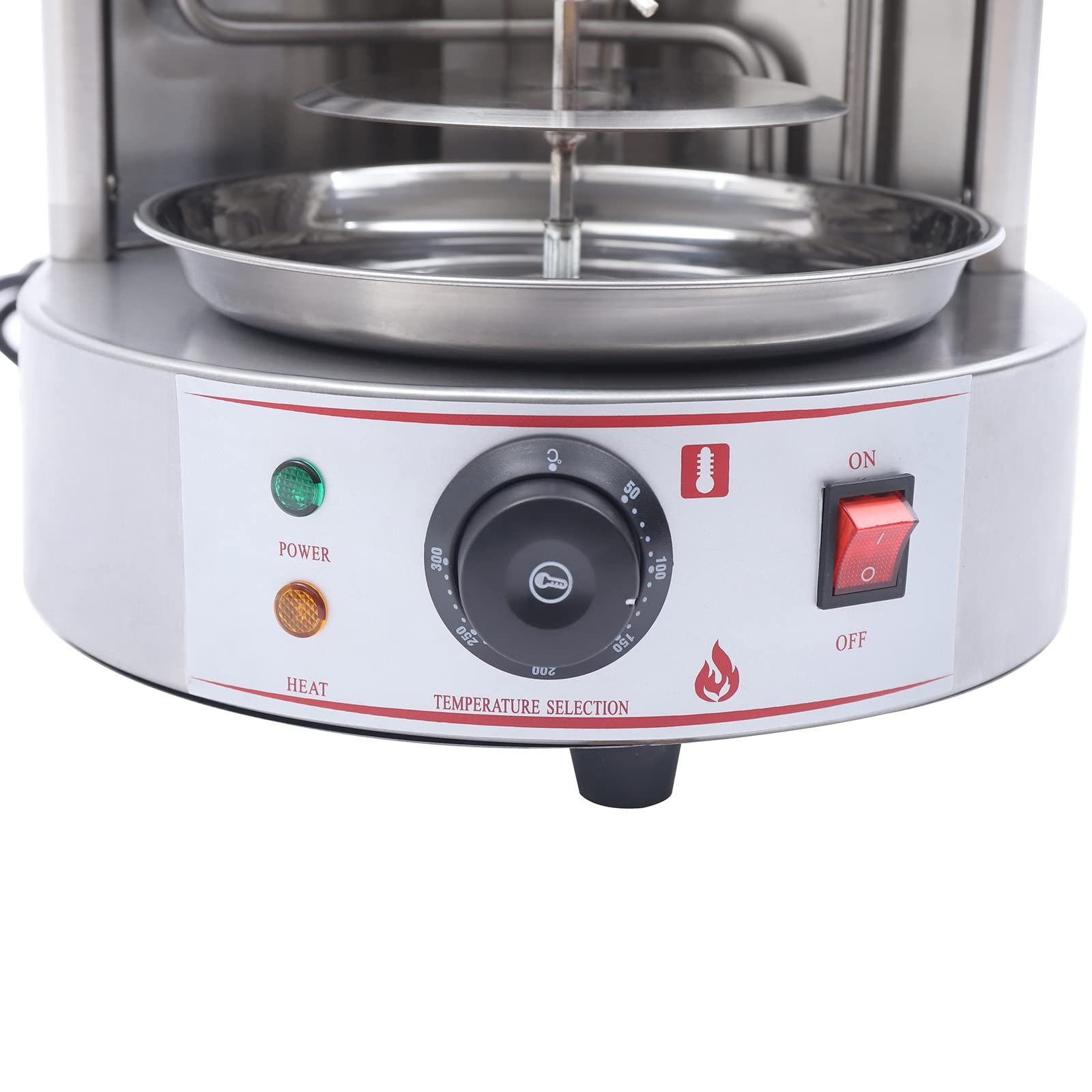 Commercial Electric Shawarma Grill Machine - 110V Stainless Steel Vertical Rotisserie Oven with Adjustable Temperature (50-300°C) - Perfect for Restaurants, Food Trucks & Middle Eastern Cuisine Preparation