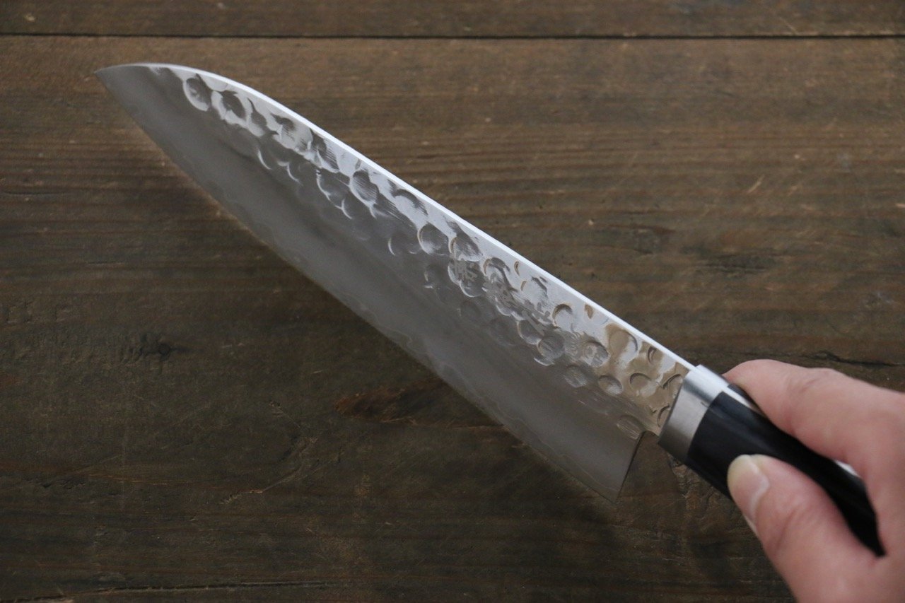 Premium Kanetsune VG1 Hammered Santoku Knife 165mm with Pakkawood Handle - Japanese Kitchen Knife for Professional Chefs & Home Cooking, Perfect for Slicing, Dicing & Mincing Vegetables, Meat & Fish
