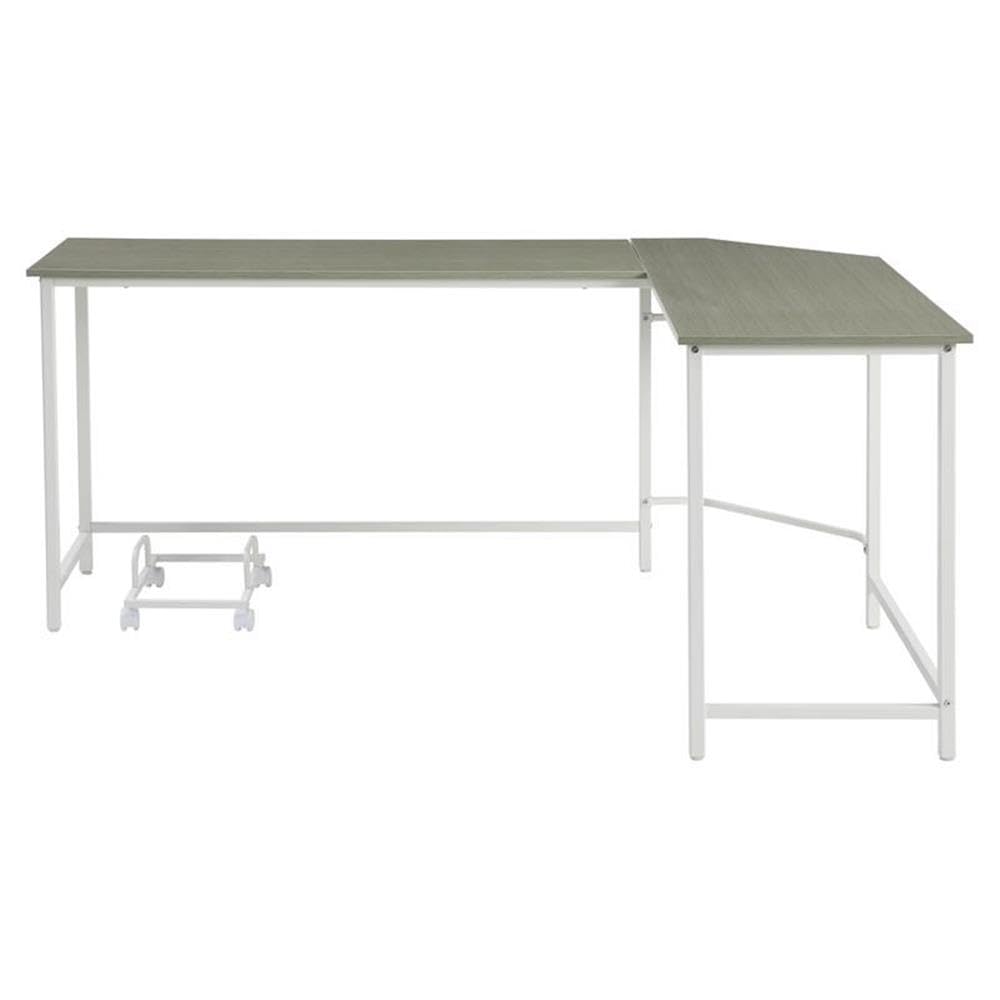 Acme Bambina Wooden Computer Desk with Keyboard Tray - Gray & White Home Office Desk for Small Spaces, Work from Home & Study