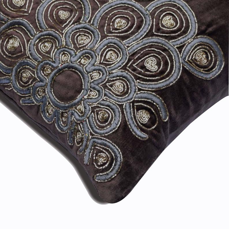 Premium Charcoal Grey Velvet Throw Pillow Cover - Soft & Luxurious Decorative Cushion Case for Sofa, Bed, Living Room & Home Decor