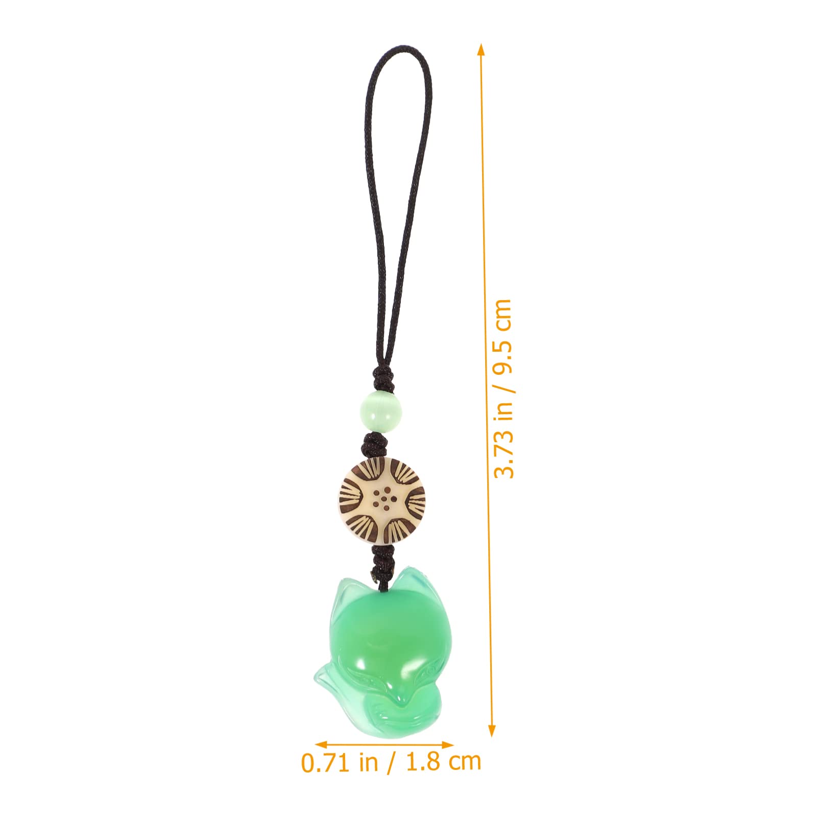 Little Fox Phone Strap Pendant - Agate Jade Phone Charm & Keychain Accessory (2PCS, Green & Pink) | Cute Gift for Friends, Phone Bag Decoration | Perfect for Daily Use, Travel & Fashion Accessories
