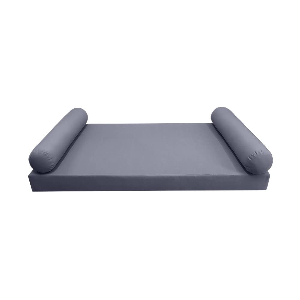 SLIPCOVER ONLY | S5 Outdoor Daybed Mattress Bolster Pillow Cushion Covers - Knife Edge Design, Full Size AD001 | Perfect for Patio, Poolside & Garden Furniture Protection
