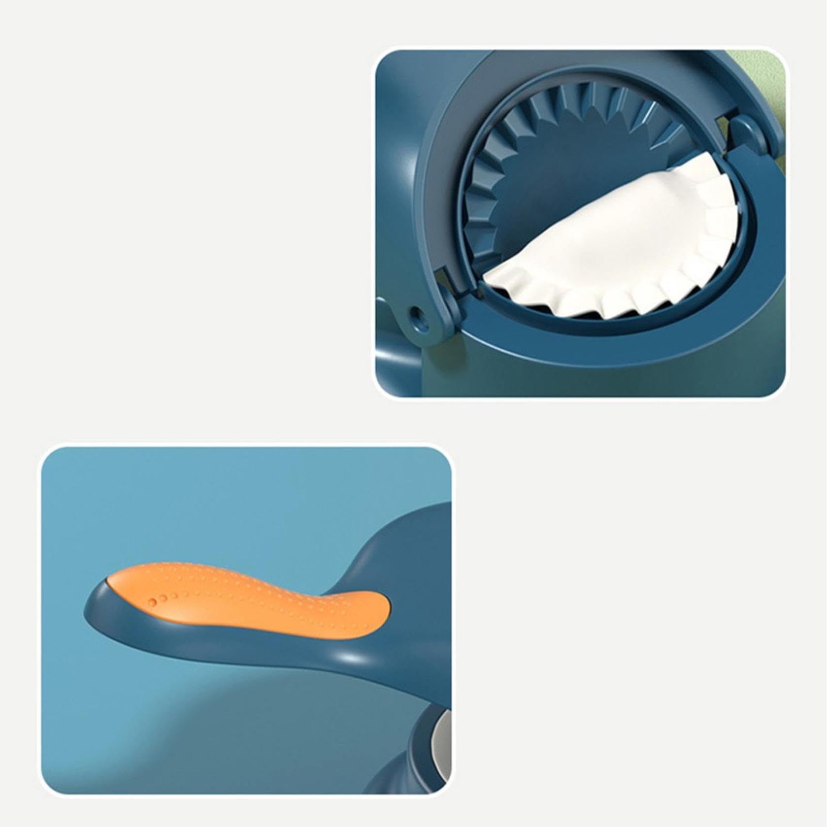 2-in-1 Dumpling Maker Press Mold - Manual Empanada, Ravioli & Pierogi Dough Press - Baking Pastry & Dumpling Skin Wrapper Tool for Homemade Hand Pies (Blue) - Perfect for Family Cooking & Party Snack Preparation