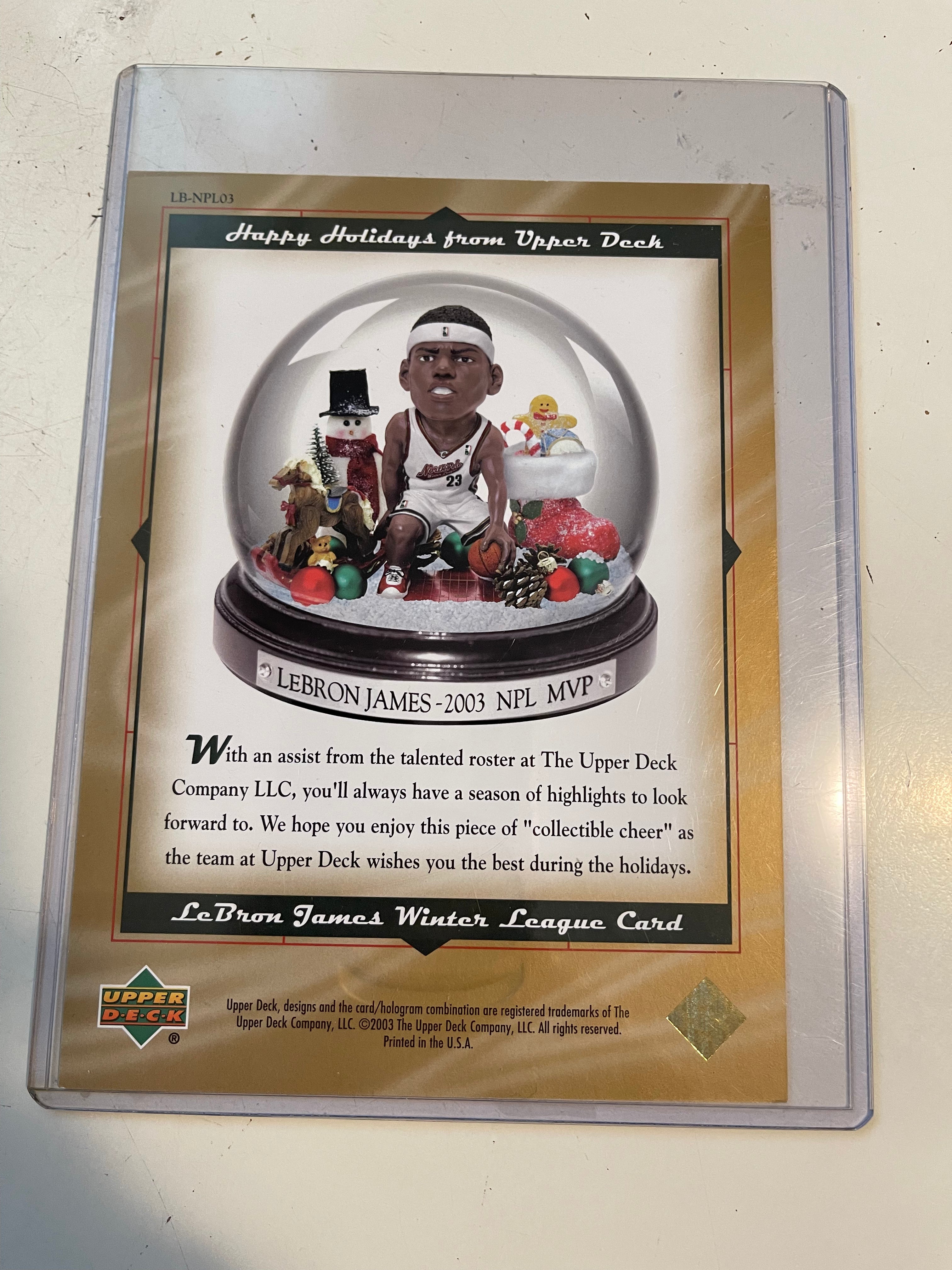 LeBron James Rare 2003 UD Employee Exclusive Rookie Christmas Card - Perfect for NBA Collectors, Sports Memorabilia Enthusiasts & Holiday Gift Giving